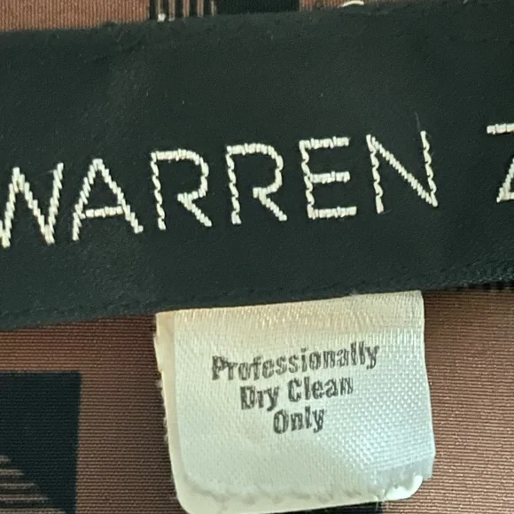 Fun, brown and black patterned vintage dress by Warren Z size 6 - Picture 6 of 9